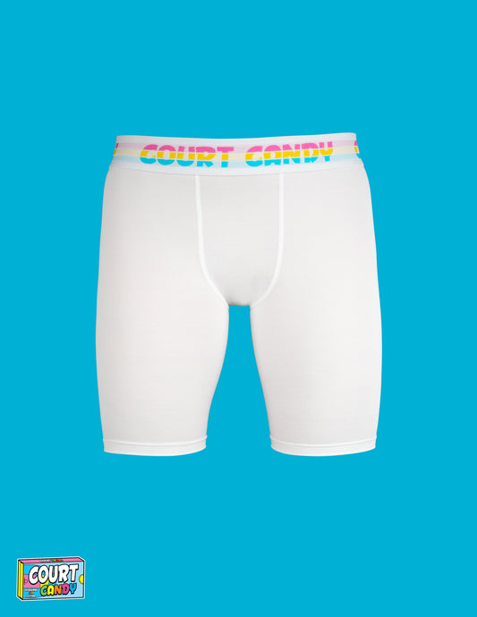 White Court Candy Basketball Compression Shorts 3/4 length Breathable Polyester Spandex Athletic Sports Underwear Men Women Youth Mens Womans