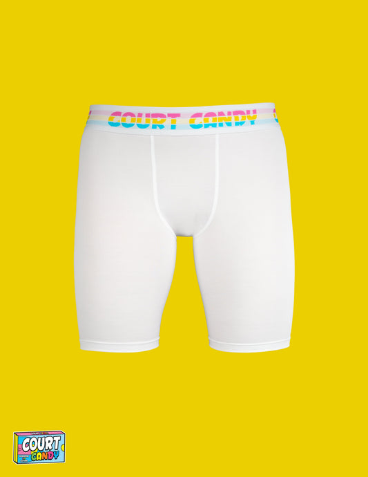 White Court Candy Basketball Compression Shorts 3/4 length Breathable Polyester Spandex Athletic Sports Underwear Men Women Youth Mens Womans