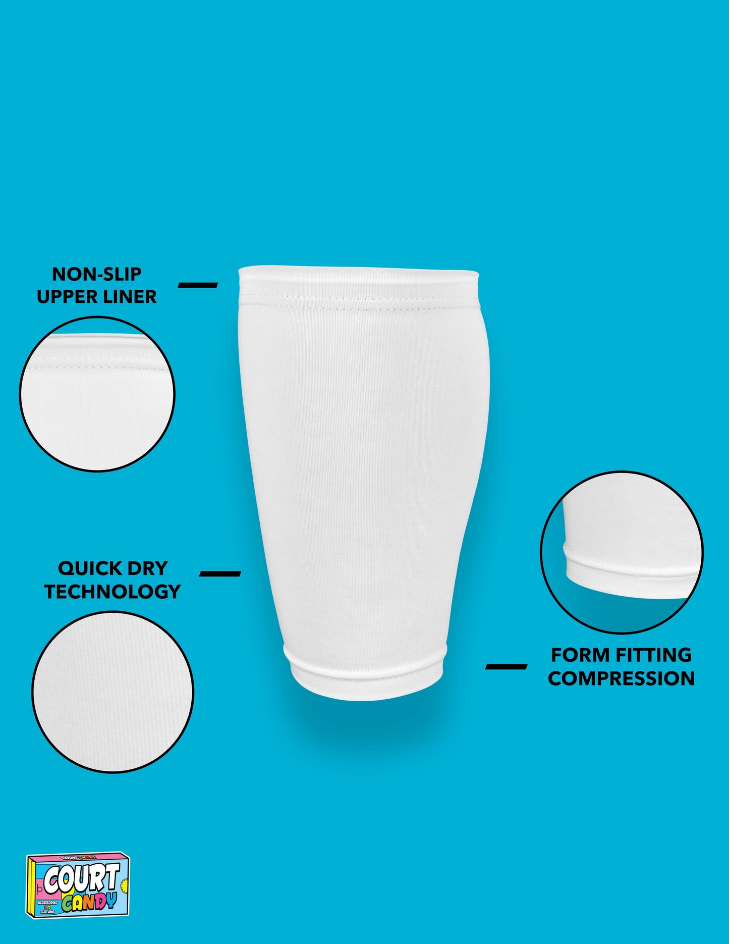 White Court Candy Basketball Compression Calf Sleeve Calf Sleeves Breathable Polyester Spandex Shin Sleeve Running Sleeve Ankle Short Long Compression Sock Men Women Youth Mens Womans
