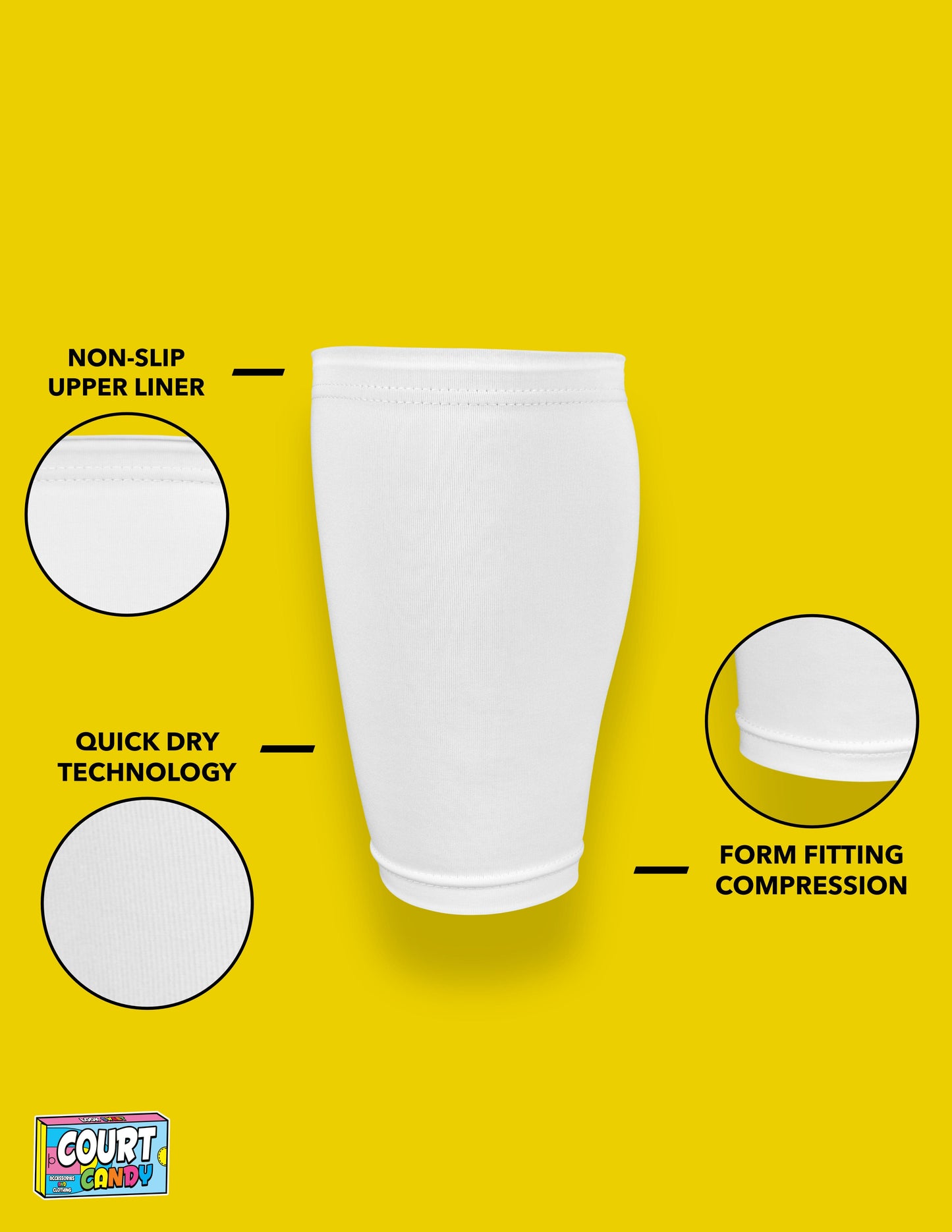 White Court Candy Basketball Compression Calf Sleeve Calf Sleeves Breathable Polyester Spandex Shin Sleeve Running Sleeve Ankle Short Long Compression Sock Men Women Youth Mens Womans