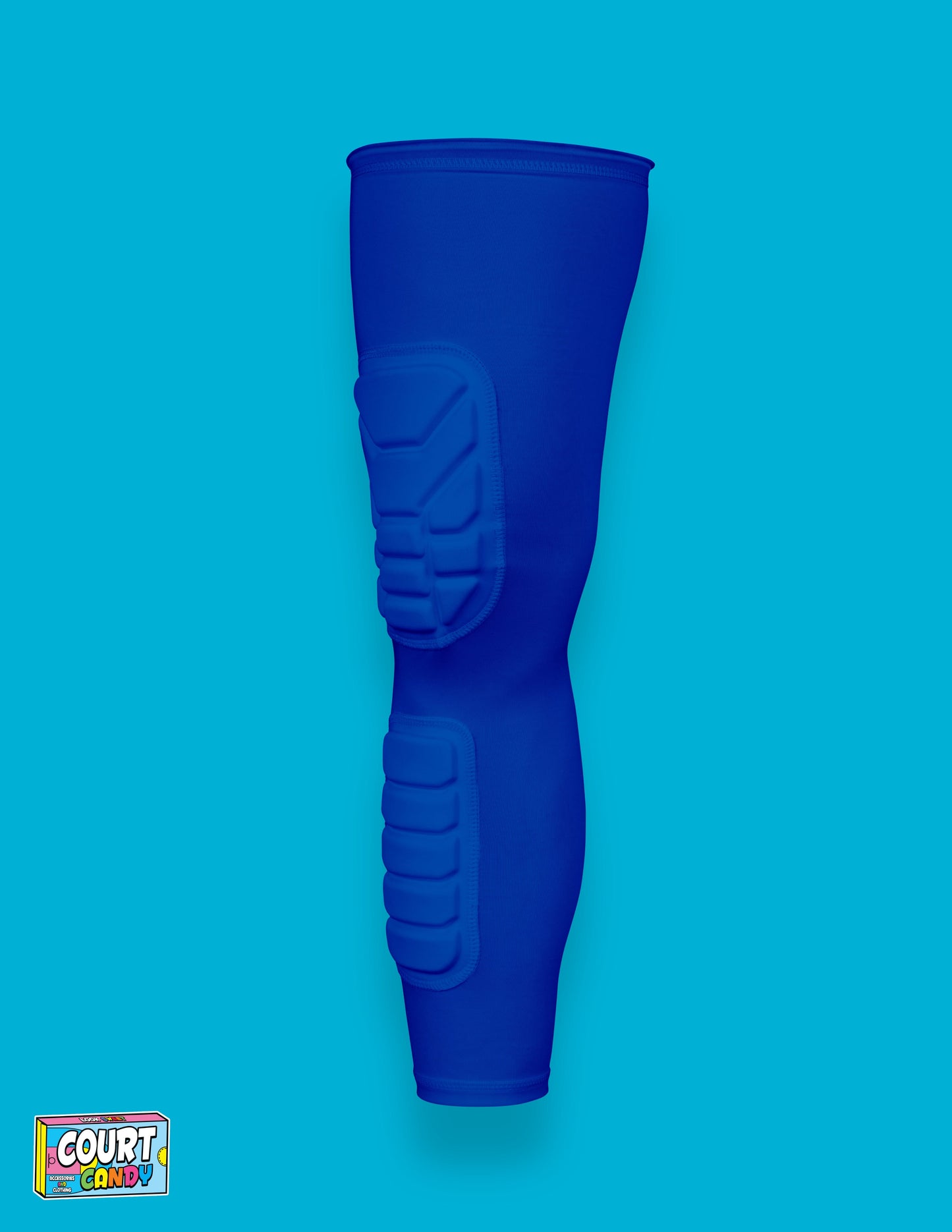 Blue Court Candy Basketball Knee Pads Kneepad Double Padded Leg Sleeve Knee Protection Shin Pad Breathable Spandex Polyester Mens Womans Boys Girls