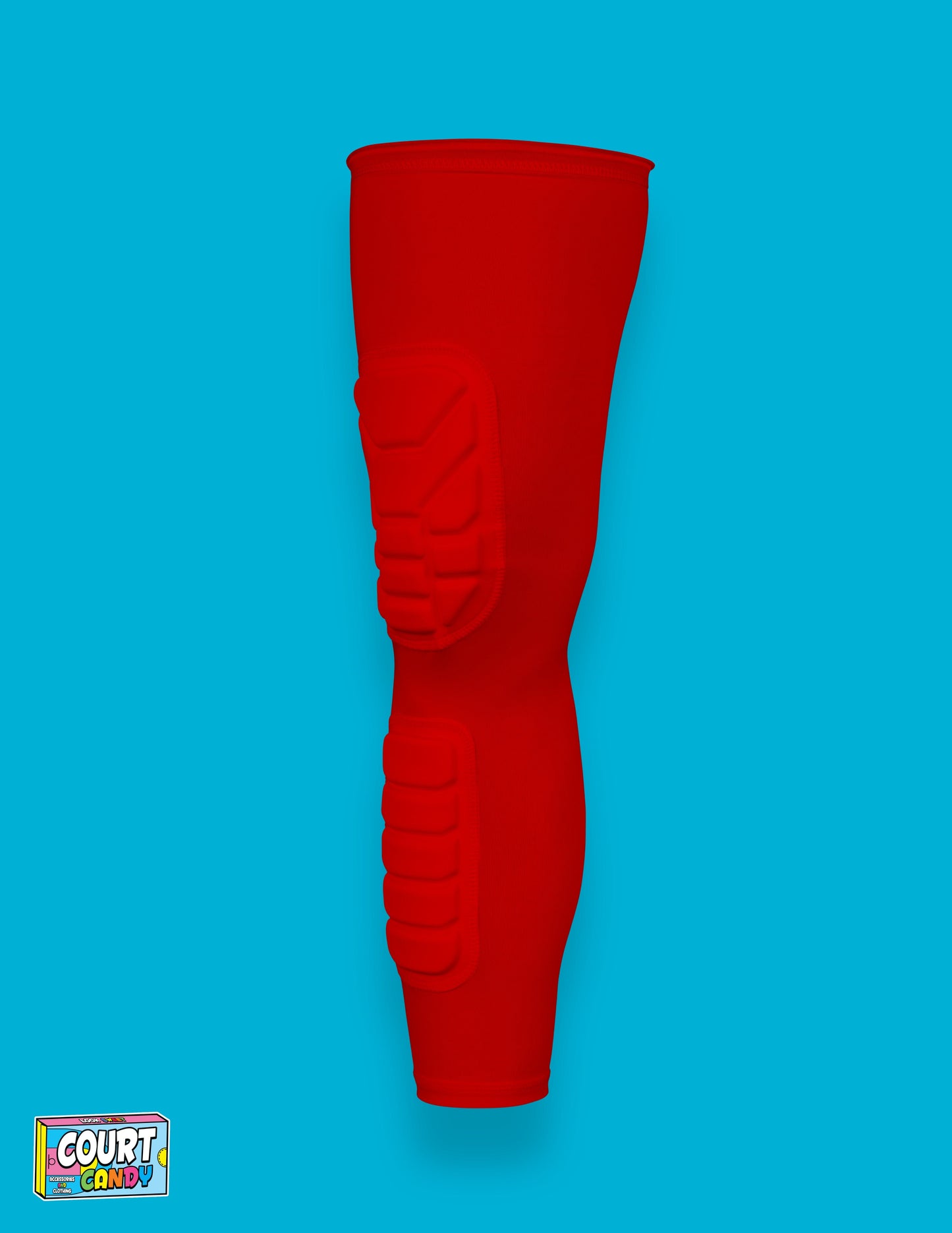 Red Court Candy Basketball Knee Pads Kneepad Double Padded Leg Sleeve Knee Protection Shin Pad Breathable Spandex Polyester Mens Womans Boys Girls