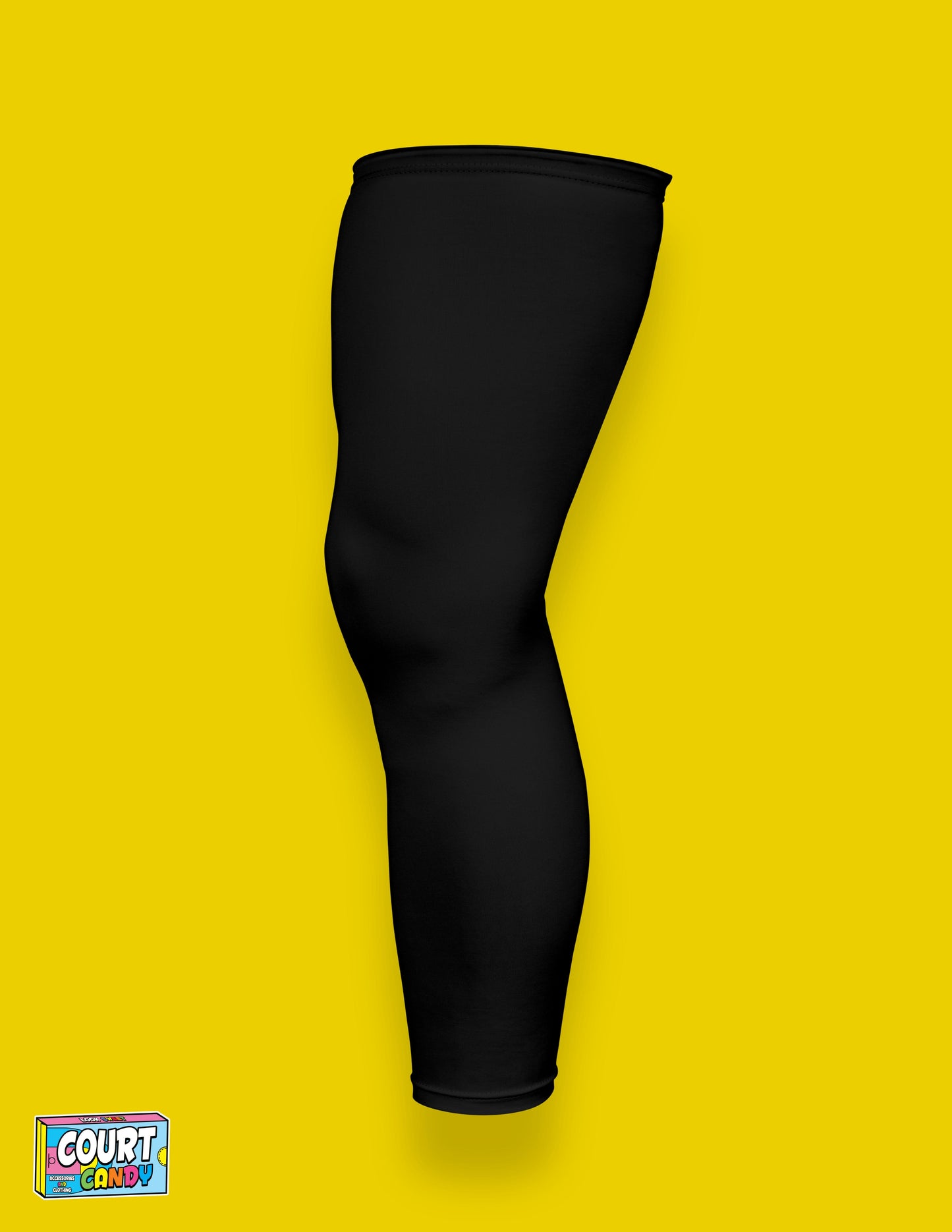 Black Court Candy Basketball Compression Leg Sleeve Leg Sleeves Breathable Polyester Spandex Single Leg Sleeve Knee Sleeve One Leg Compression Pant Single Leg Tight Running Sleeve Supportive Men Women Youth Mens Womans