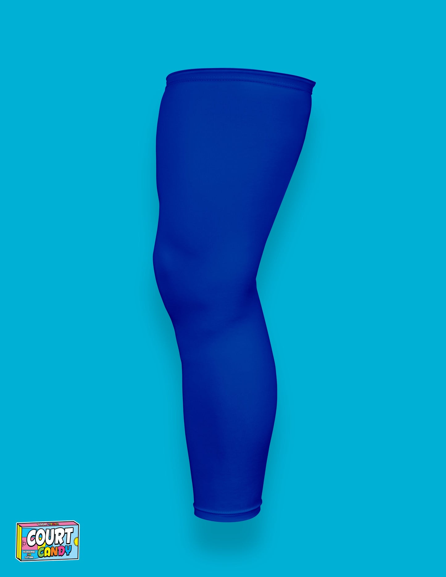 Blue Court Candy Basketball Compression Leg Sleeve Leg Sleeves Breathable Polyester Spandex Single Leg Sleeve Knee Sleeve One Leg Compression Pant Single Leg Tight Running Sleeve Supportive Men Women Youth Mens Womans