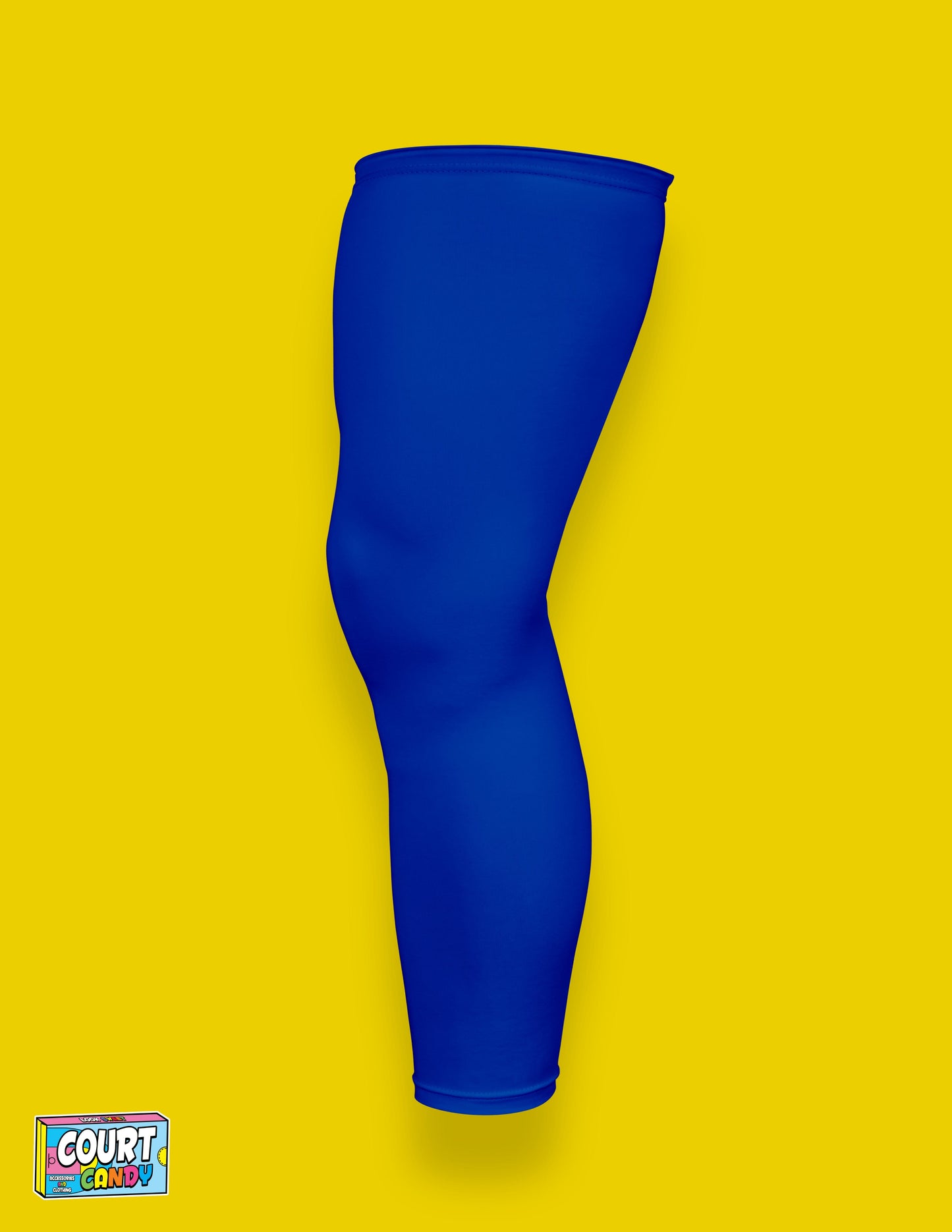 Blue Court Candy Basketball Compression Leg Sleeve Leg Sleeves Breathable Polyester Spandex Single Leg Sleeve Knee Sleeve One Leg Compression Pant Single Leg Tight Running Sleeve Supportive Men Women Youth Mens Womans