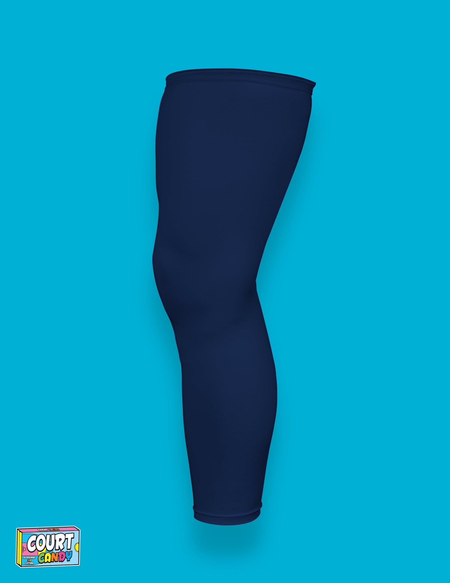 Navy Court Candy Basketball Compression Leg Sleeve Leg Sleeves Breathable Polyester Spandex Single Leg Sleeve Knee Sleeve One Leg Compression Pant Single Leg Tight Running Sleeve Supportive Men Women Youth Mens Woman