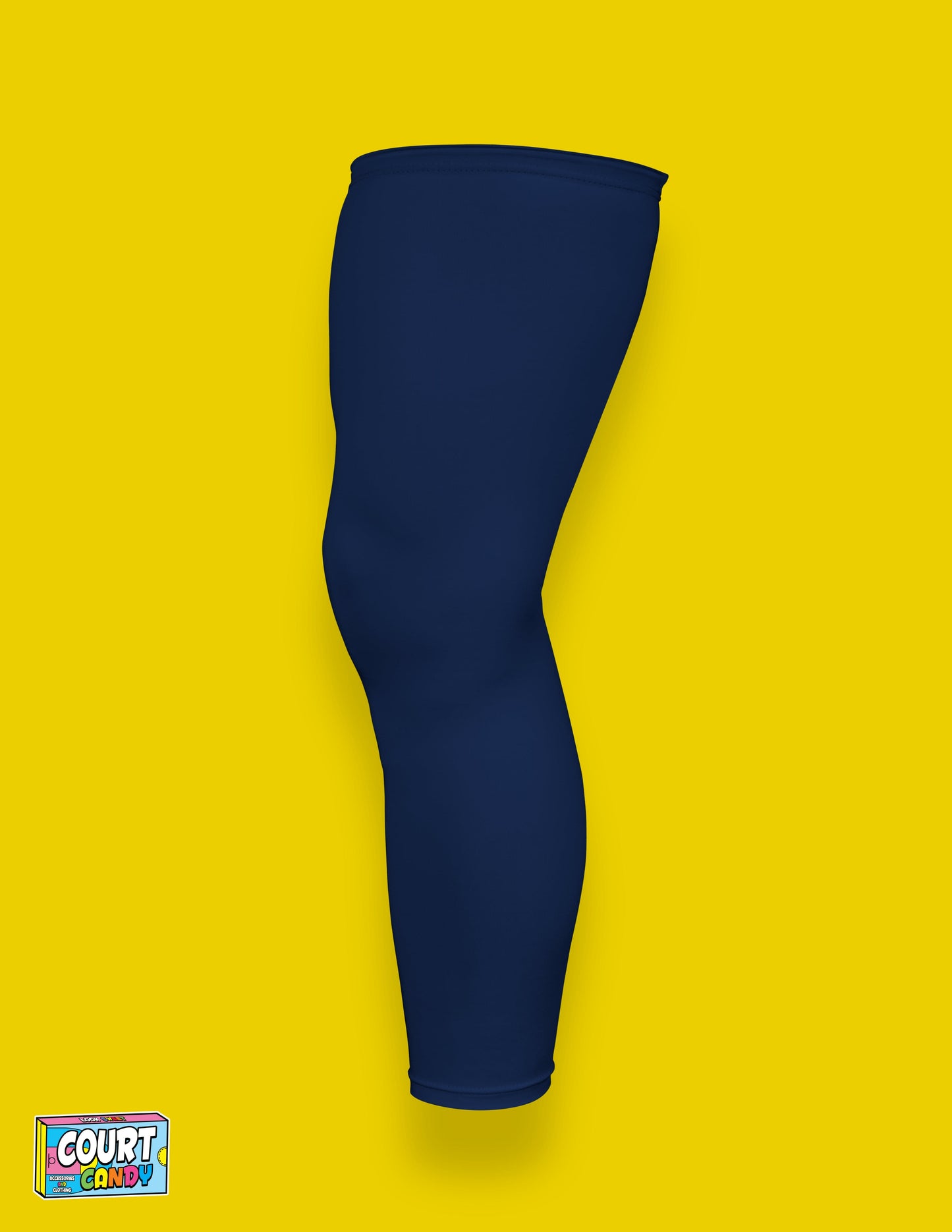 Navy Court Candy Basketball Compression Leg Sleeve Leg Sleeves Breathable Polyester Spandex Single Leg Sleeve Knee Sleeve One Leg Compression Pant Single Leg Tight Running Sleeve Supportive Men Women Youth Mens Womans
