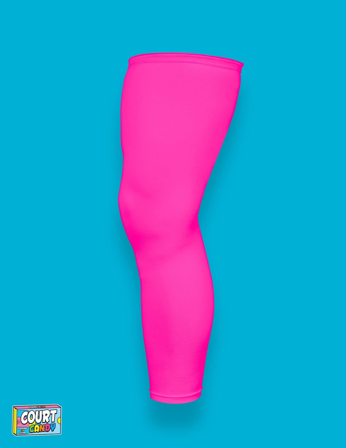 Pink Court Candy Basketball Compression Leg Sleeve Leg Sleeves Breathable Polyester Spandex Single Leg Sleeve Knee Sleeve One Leg Compression Pant Single Leg Tight Running Sleeve Supportive Men Women Youth Mens Womans
