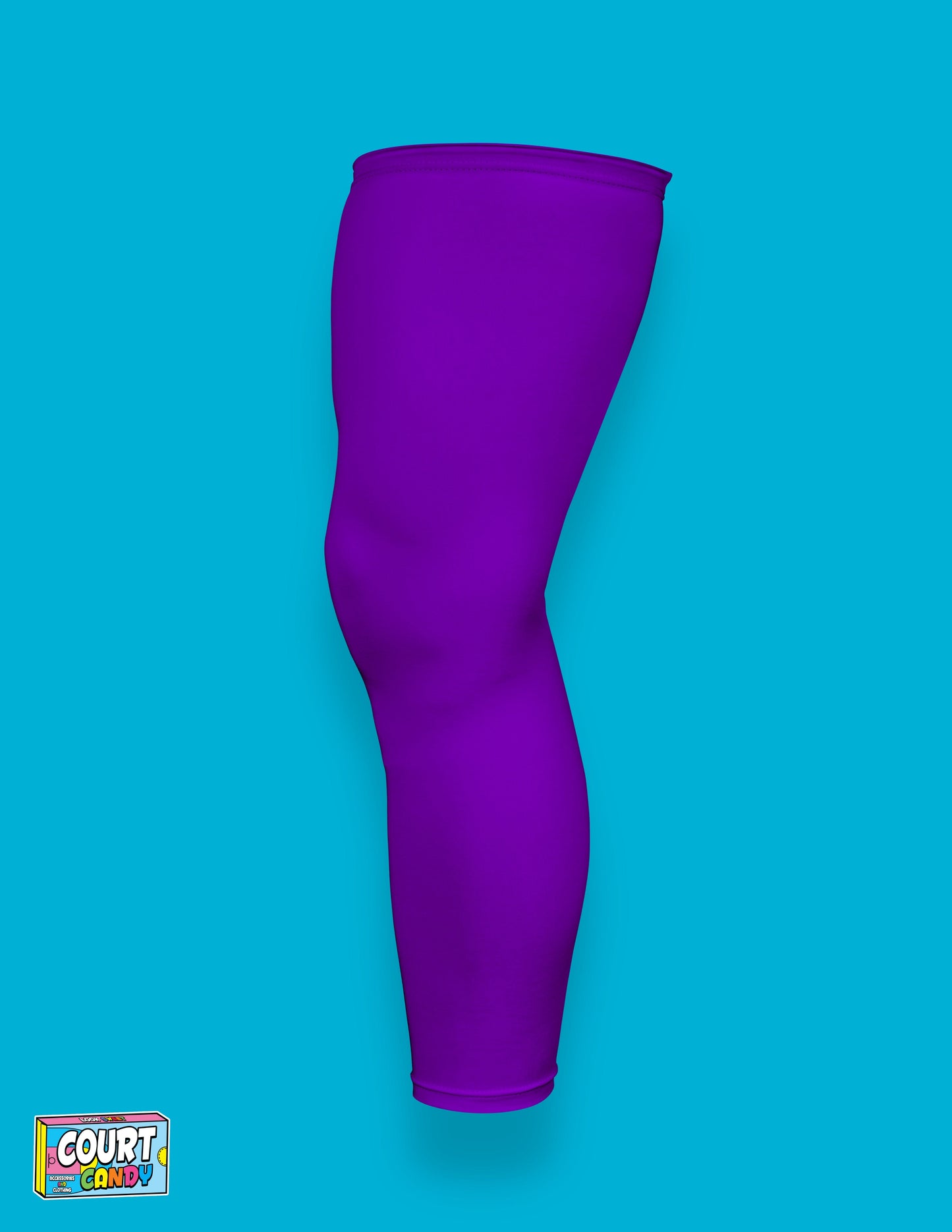 Purple Court Candy Basketball Compression Leg Sleeve Leg Sleeves Breathable Polyester Spandex Single Leg Sleeve Knee Sleeve One Leg Compression Pant Single Leg Tight Running Sleeve Supportive Men Women Youth Mens Womans