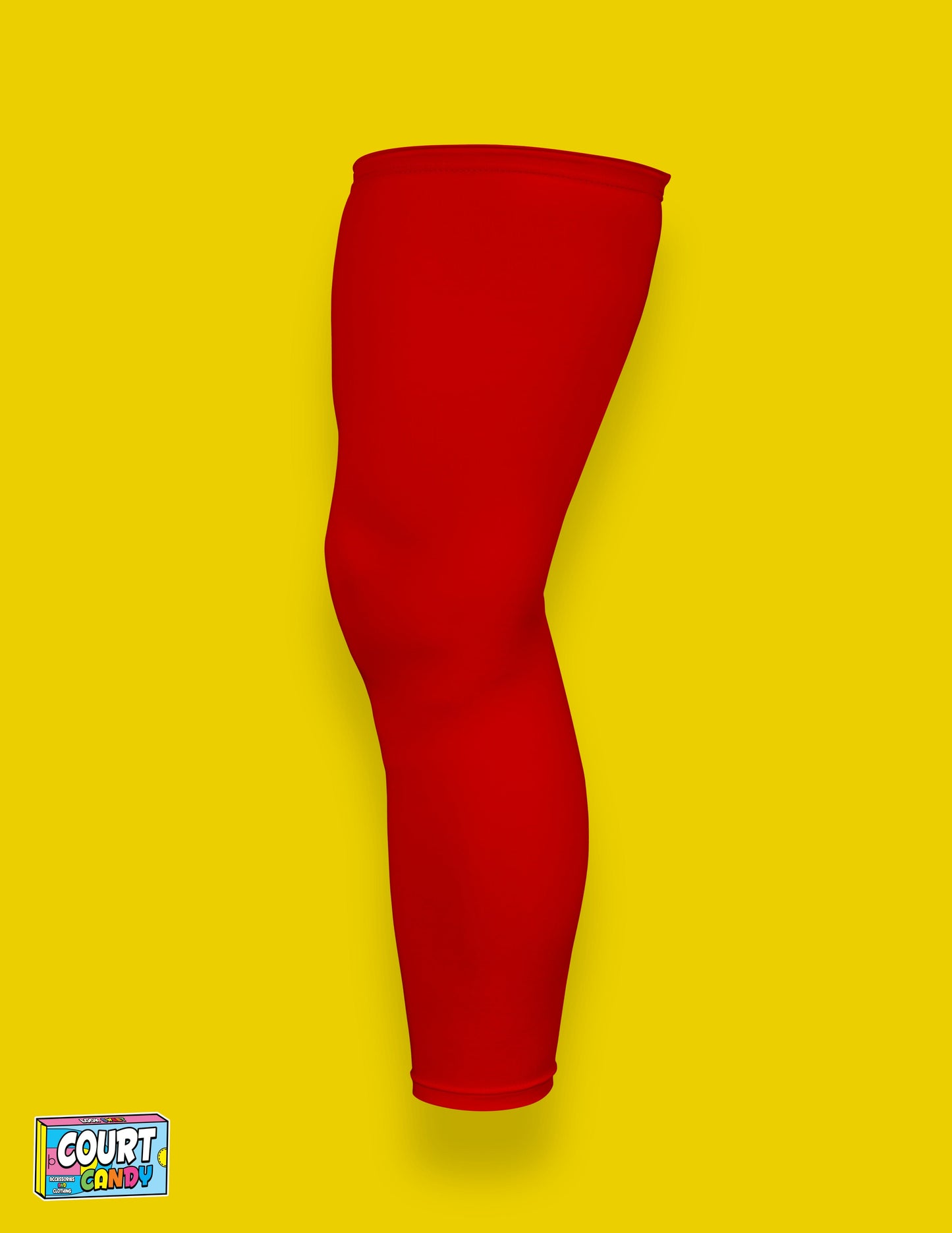 Red Court Candy Basketball Compression Leg Sleeve Leg Sleeves Breathable Polyester Spandex Single Leg Sleeve Knee Sleeve One Leg Compression Pant Single Leg Tight Running Sleeve Supportive Men Women Youth Mens Womans