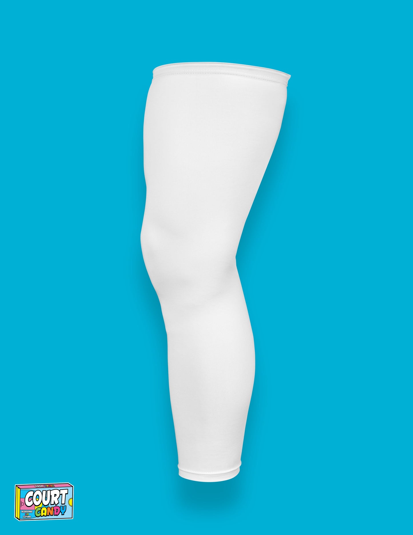 White Court Candy Basketball Compression Leg Sleeve Leg Sleeves Breathable Polyester Spandex Single Leg Sleeve Knee Sleeve One Leg Compression Pant Single Leg Tight Running Sleeve Supportive Men Women Youth Mens Womans