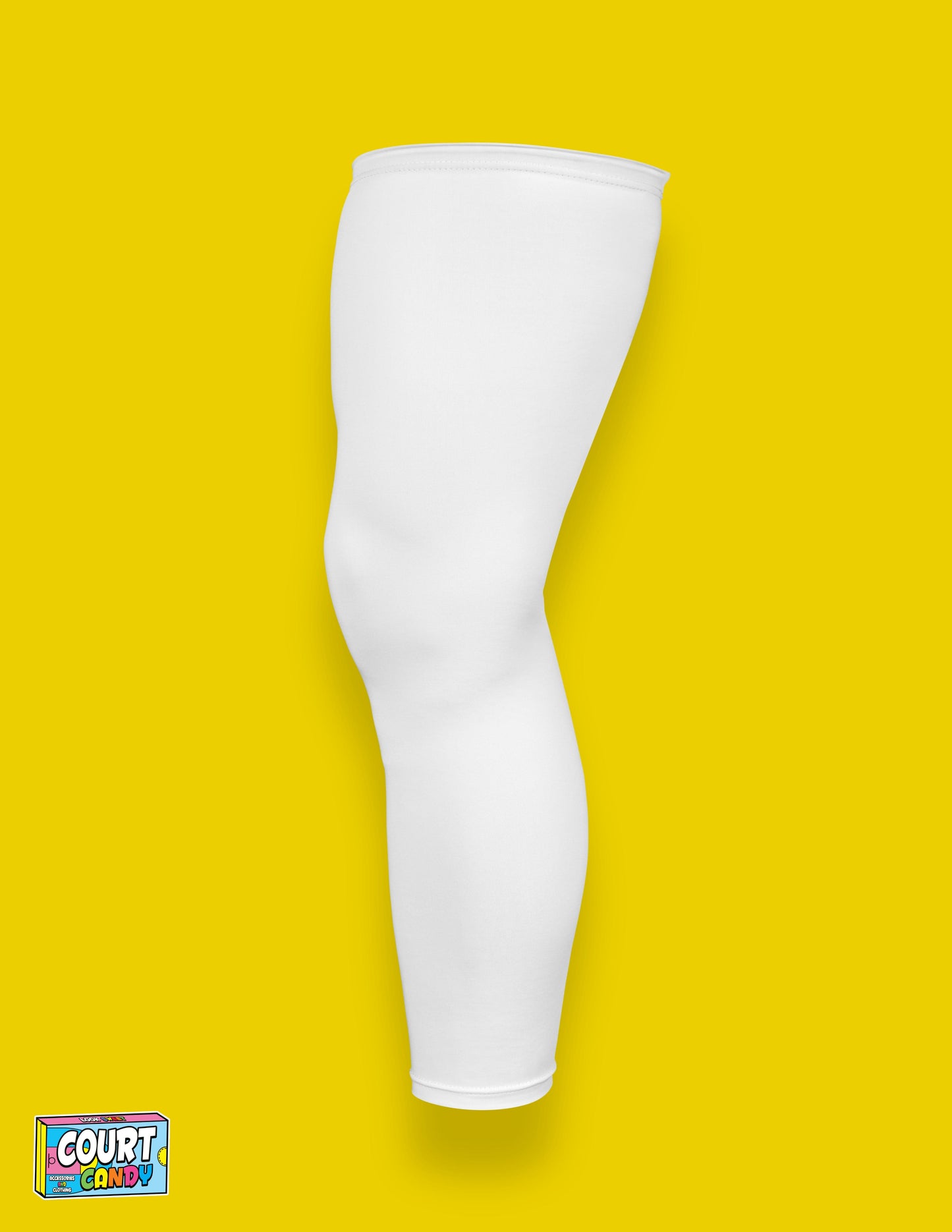 White Court Candy Basketball Compression Leg Sleeve Leg Sleeves Breathable Polyester Spandex Single Leg Sleeve Knee Sleeve One Leg Compression Pant Single Leg Tight Running Sleeve Supportive Men Women Youth Mens Womans