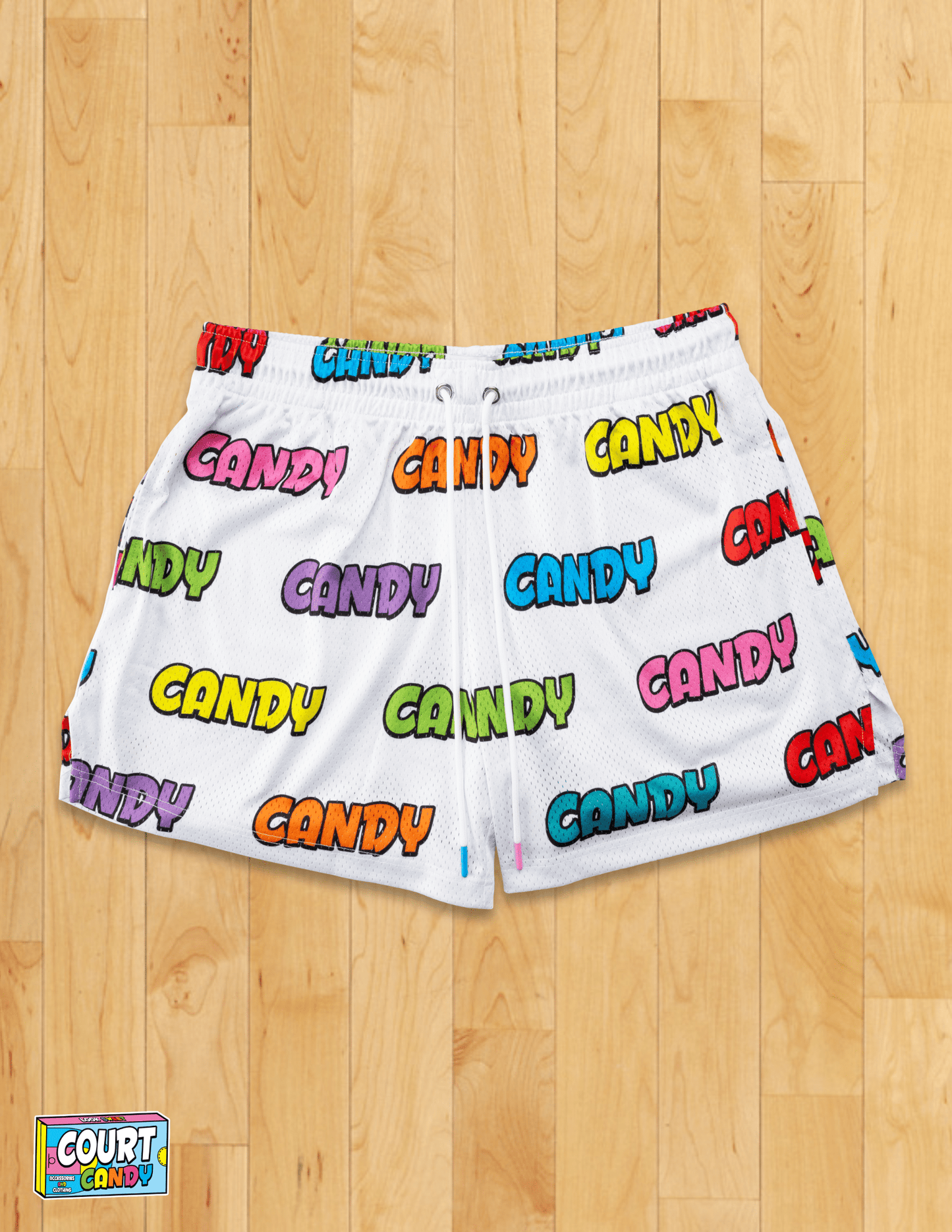 MESH SHORTS - "CANDY" (WHITE)