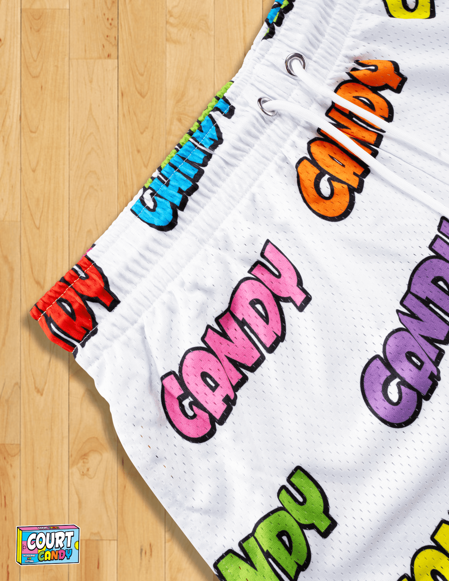 MESH SHORTS - "CANDY" (WHITE)