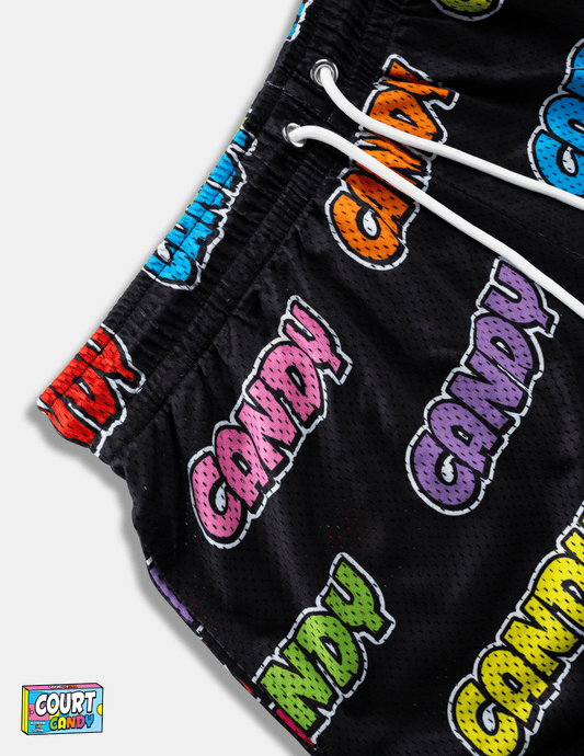 MESH SHORTS - "CANDY" (BLACK)