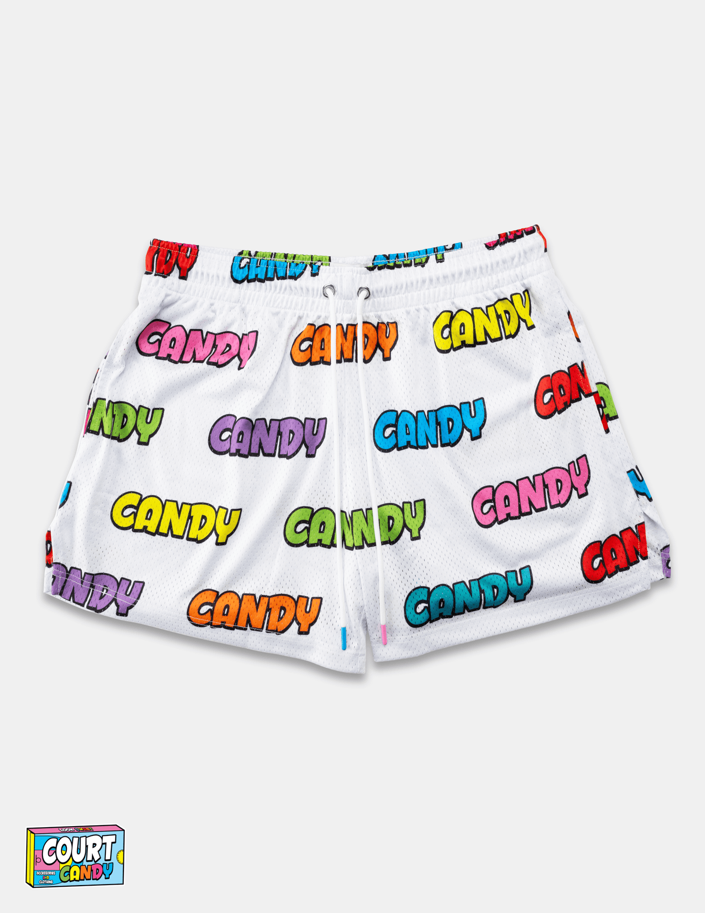 MESH SHORTS - "CANDY" (WHITE)