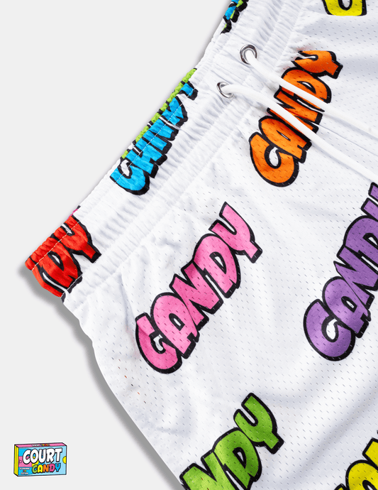 MESH SHORTS - "CANDY" (WHITE)