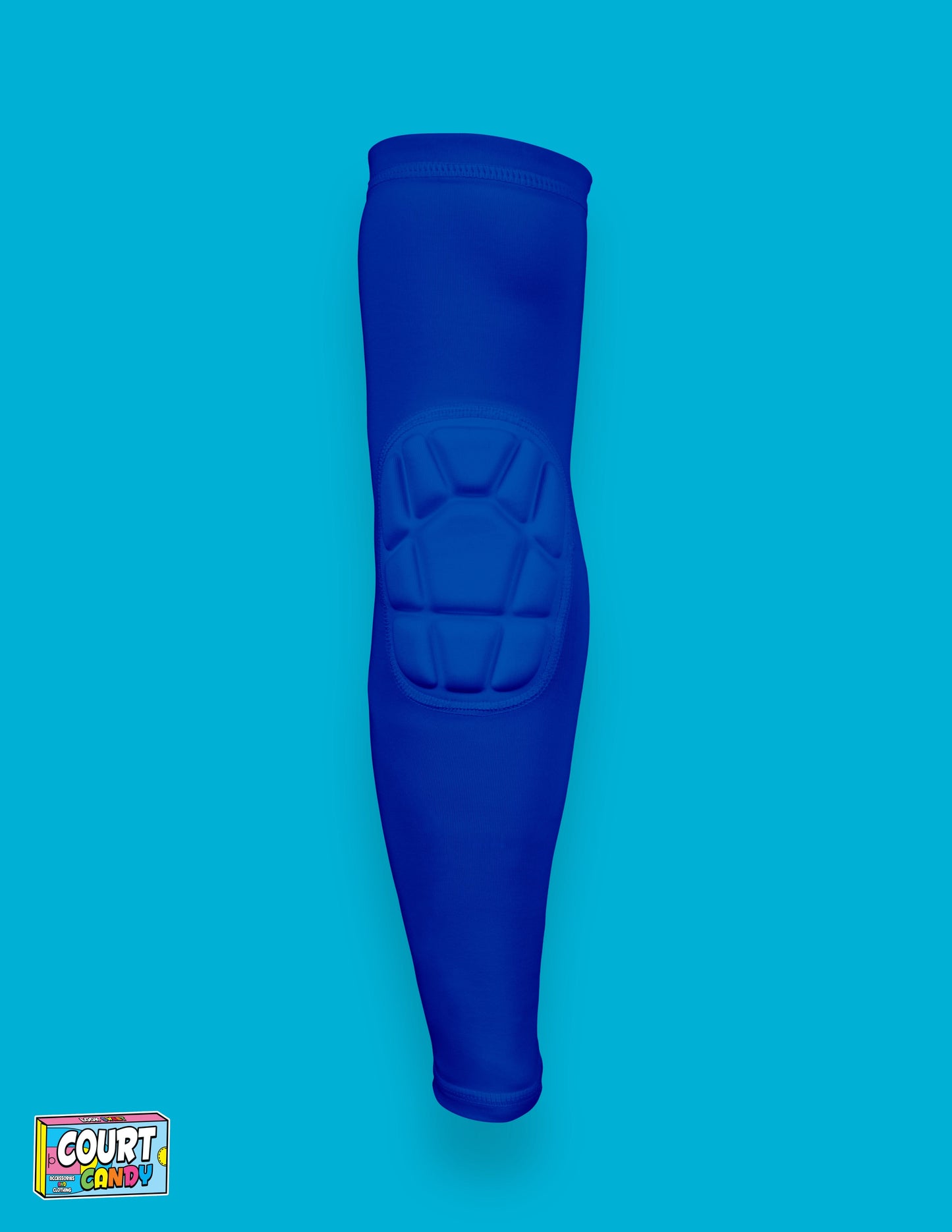 Blue Court Candy Basketball Compression Arm Sleeve Shooting Sleeve Padded Shooting Sleeve Performance Arm Sleeve NBA Breathable Polyester Spandex Elbow Sleeve Injury Prevention Men Women Youth Mens Womans