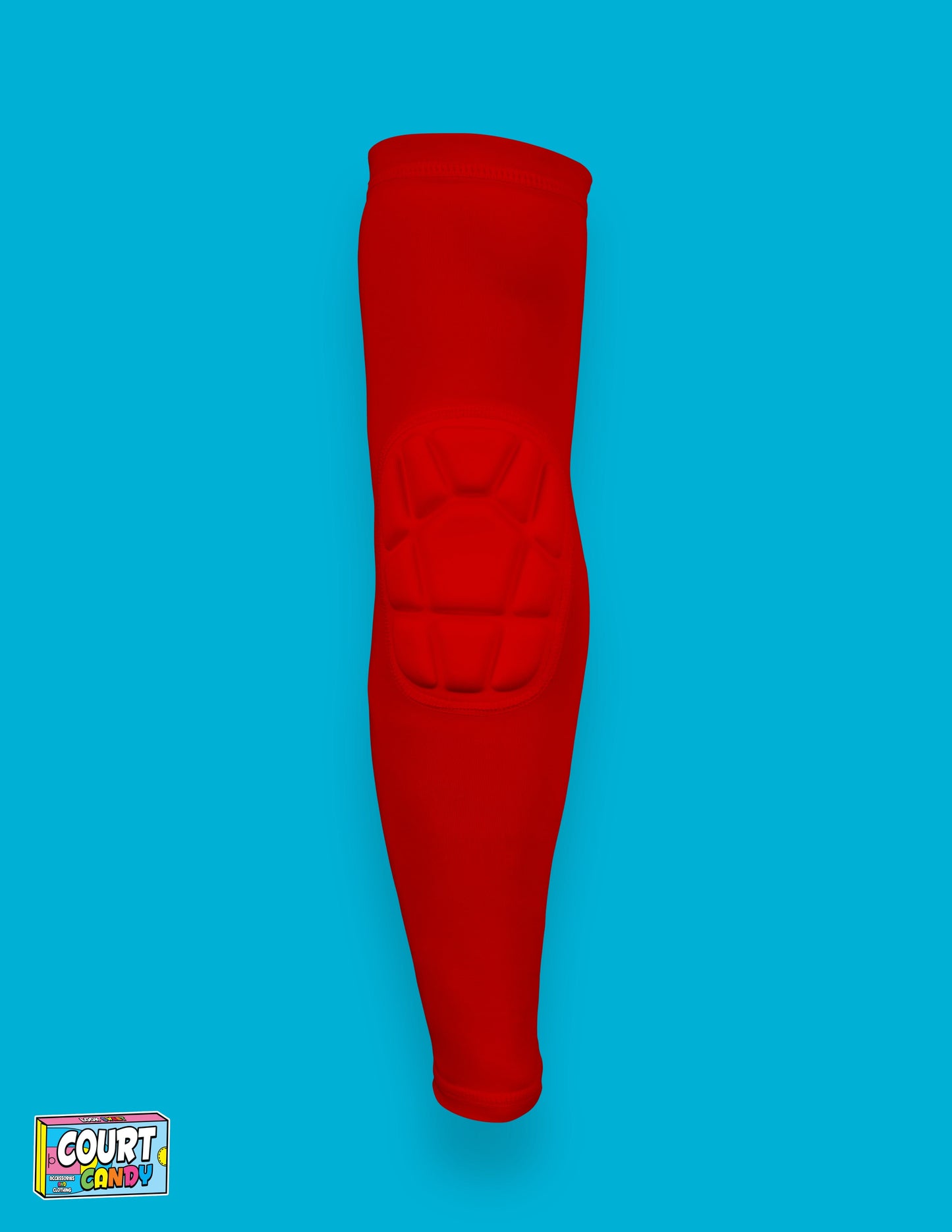 Red Court Candy Basketball Compression Arm Sleeve Shooting Sleeve Padded Shooting Sleeve Performance Arm Sleeve NBA Breathable Polyester Spandex Elbow Sleeve Injury Prevention Men Women Youth Mens Womans