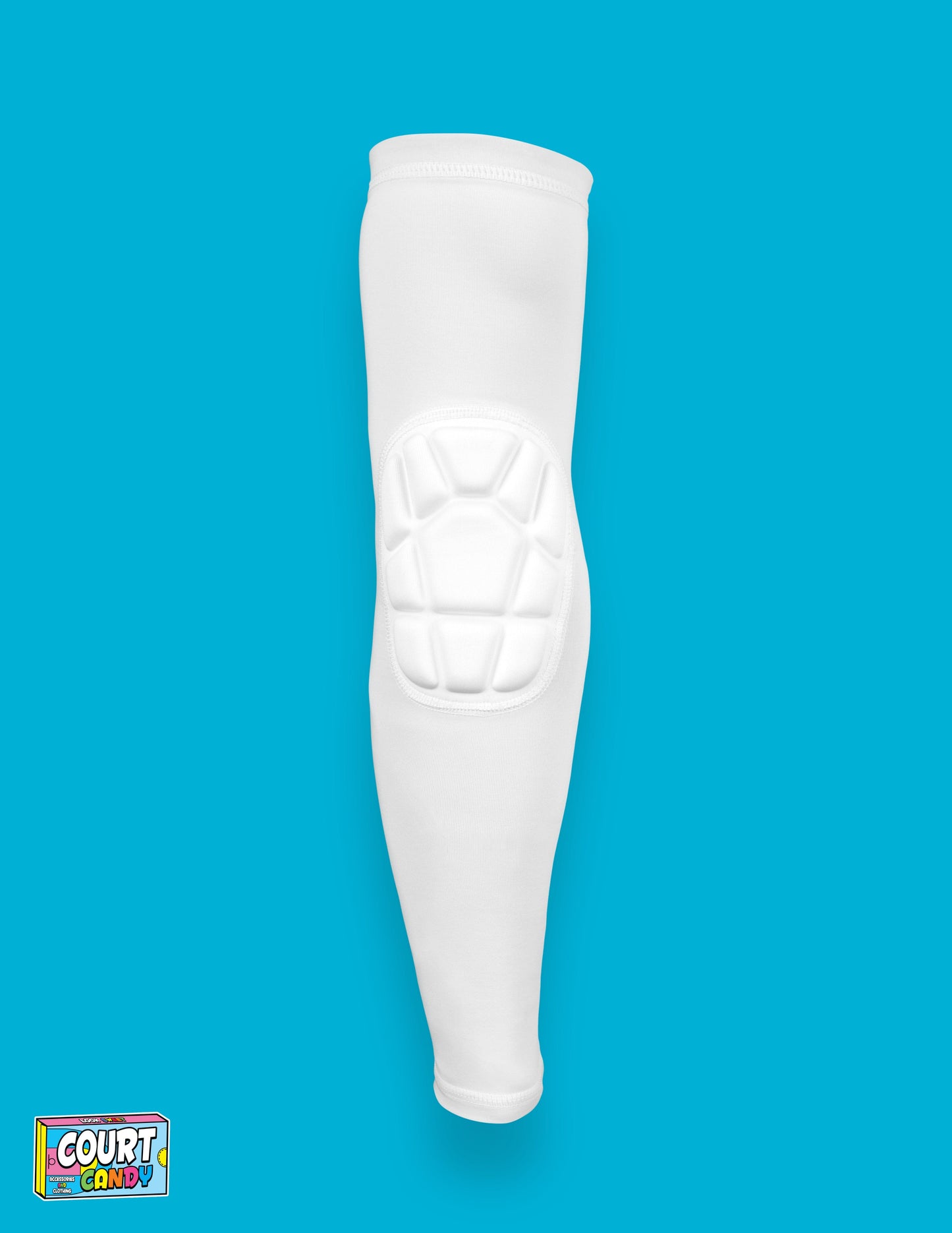 White Court Candy Basketball Compression Arm Sleeve Shooting Sleeve Padded Shooting Sleeve Performance Arm Sleeve NBA Breathable Polyester Spandex Elbow Sleeve Injury Prevention Men Women Youth Mens Womans