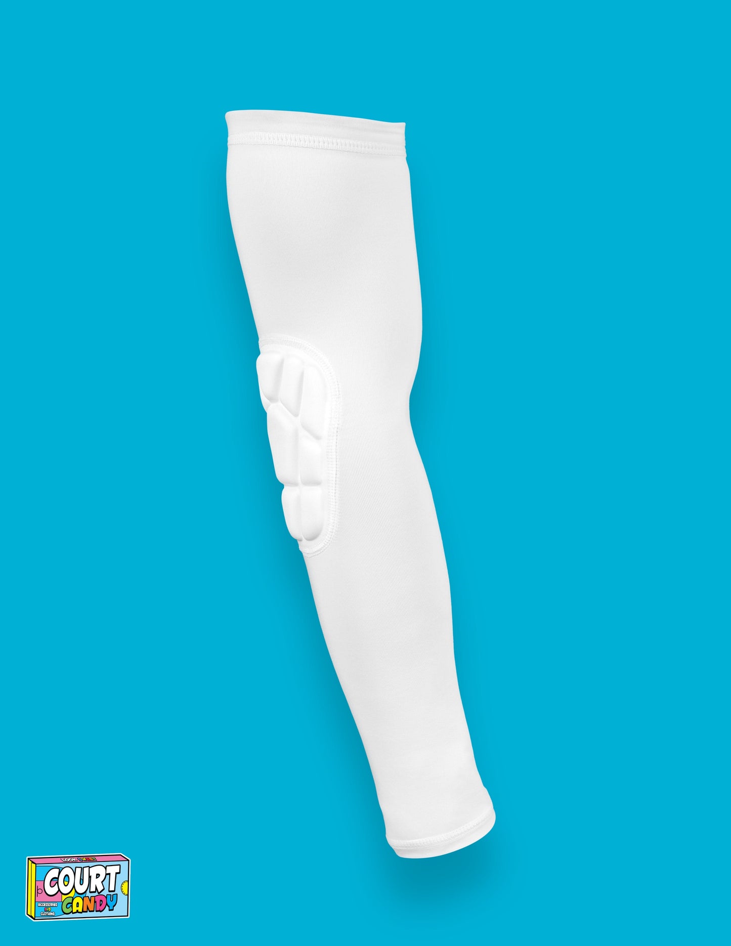 White Court Candy Basketball Compression Arm Sleeve Shooting Sleeve Padded Shooting Sleeve Performance Arm Sleeve NBA Breathable Polyester Spandex Elbow Sleeve Injury Prevention Men Women Youth Mens Womans