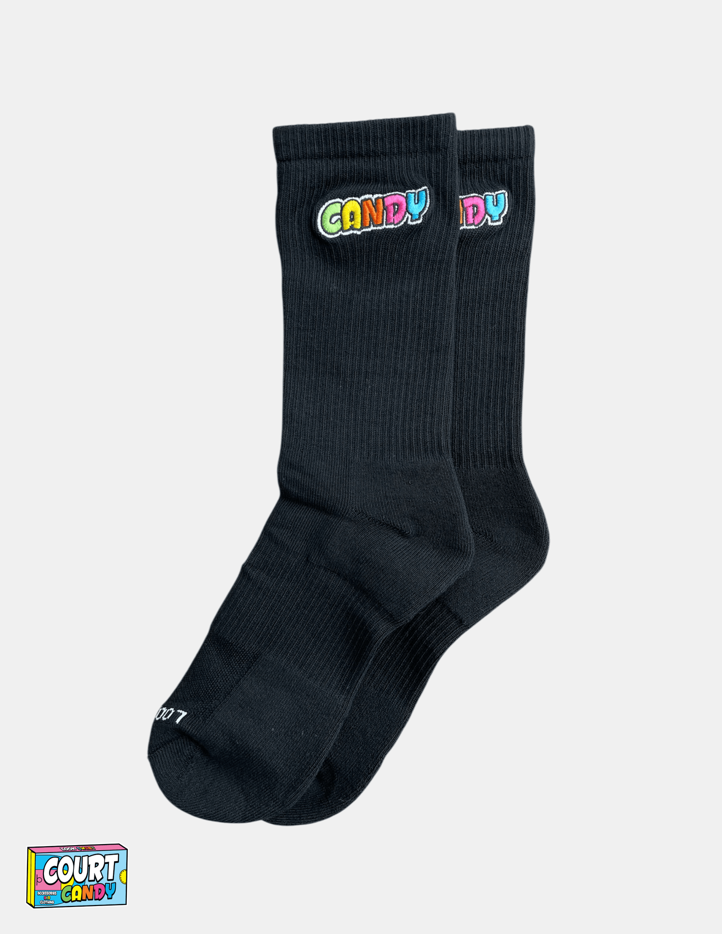 Black Court Candy Basketball Crew Socks Cotton Breathable Athletic Comfortable Men Women Youth Mens Womans