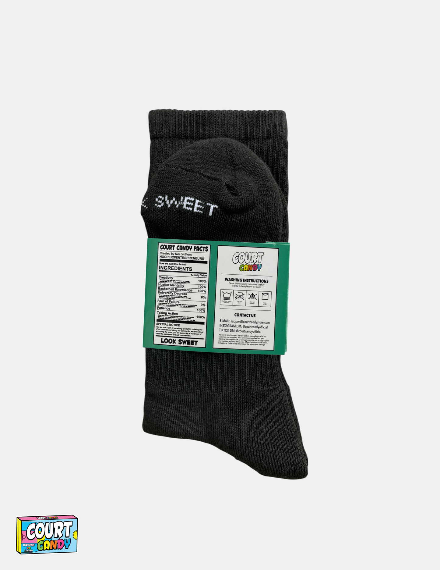 Black Court Candy Basketball Crew Socks Cotton Breathable Athletic Comfortable Men Women Youth Mens Womans