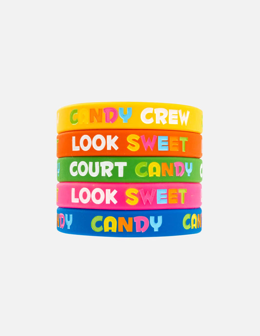 Stacked Court Candy Basketball Silicone Wristbands Men Women Youth Mens Womans