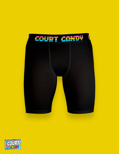 Court Candy Womans Black Compression Shorts 3/4 length basketball compression shorts athletic compression shorts for sports underwear for bball hoops NBA WNBA