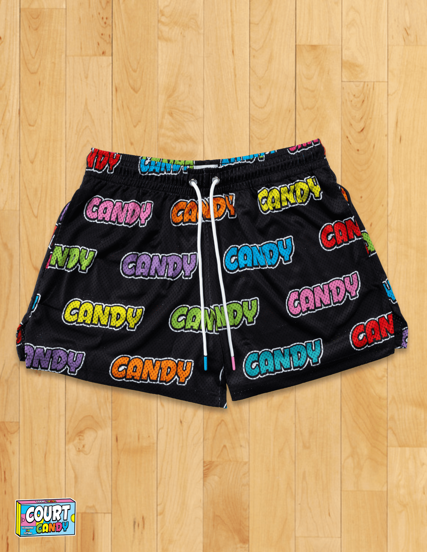 MESH SHORTS - "CANDY" (BLACK)