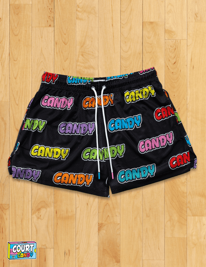 MESH SHORTS - "CANDY" (BLACK)