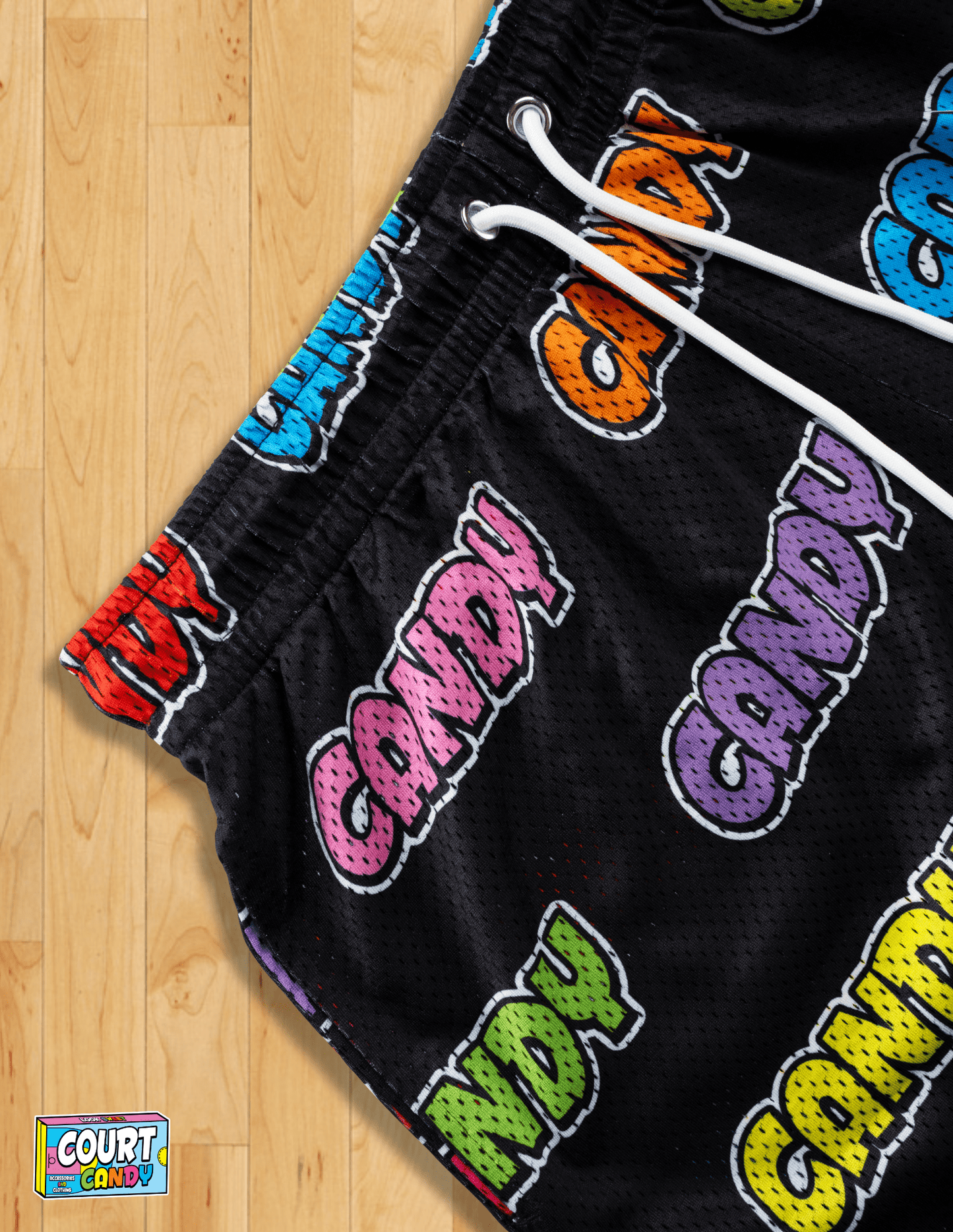 MESH SHORTS - "CANDY" (BLACK)