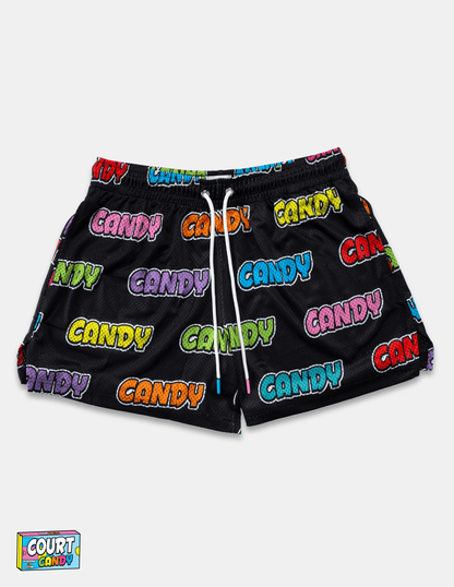 MESH SHORTS - "CANDY" (BLACK)
