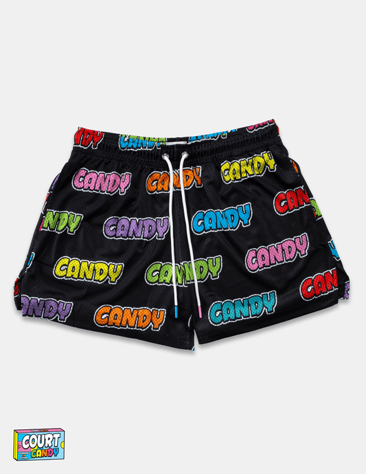 MESH SHORTS - "CANDY" (BLACK)